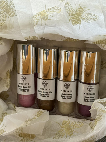 Sweetscape Candy Lip Glaze Collection - 4 Pack with Gifting Wood Burned Box & Bee Bow *[FREE: Rose Gold Compact Mirror] ENDS 12/24!*