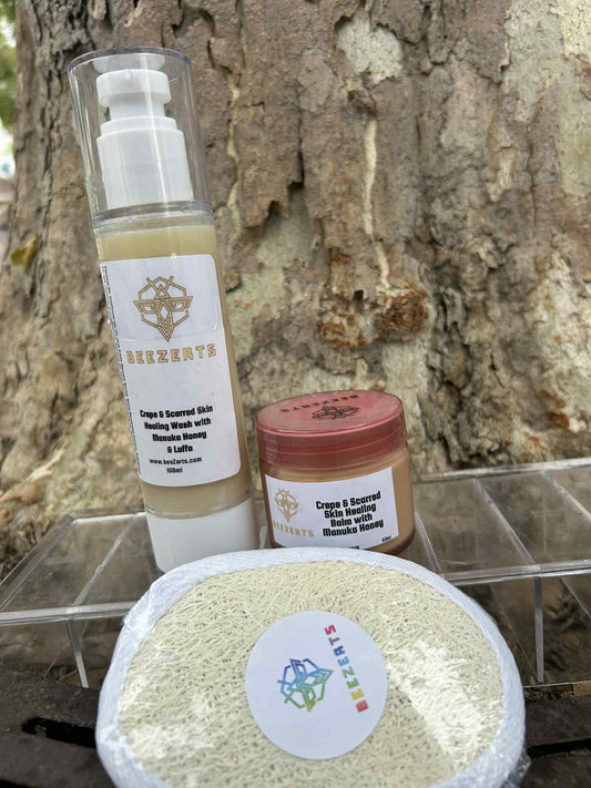 Crepe & Scarred Skin Healing Wash & Balm with Manuka Honey/Snow Mushroom