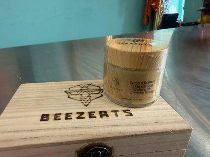 BeeZerts Medical Grade Manuka Honey Crepe & Wrinkle & Eczema Healing Balm w/ Burned Wood Box *[FREE: Manuka Honey Blemish + Acne Healing Balm Mini] ENDS 12/24!*