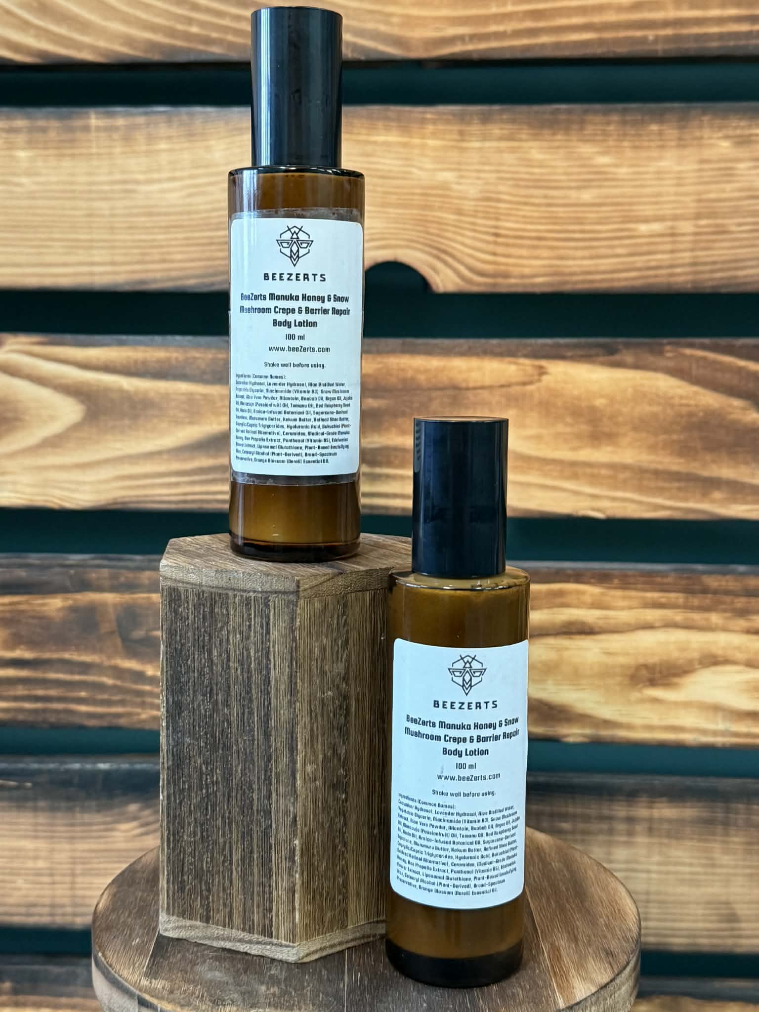 BeeZerts Manuka Honey & Snow Mushroom Crepe & Barrier Repair Moisturizer & Body Lotion